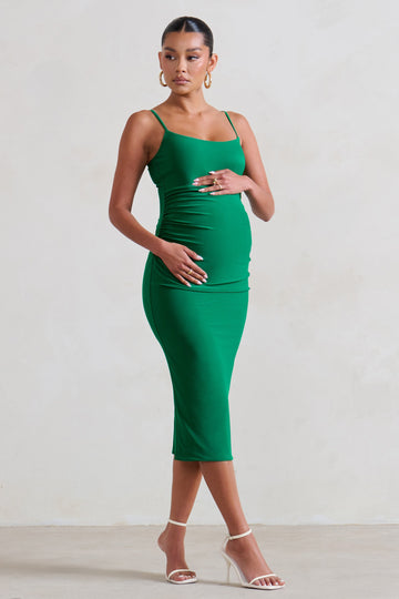 Raquel Green Maternity Cami Midi Dress With Split